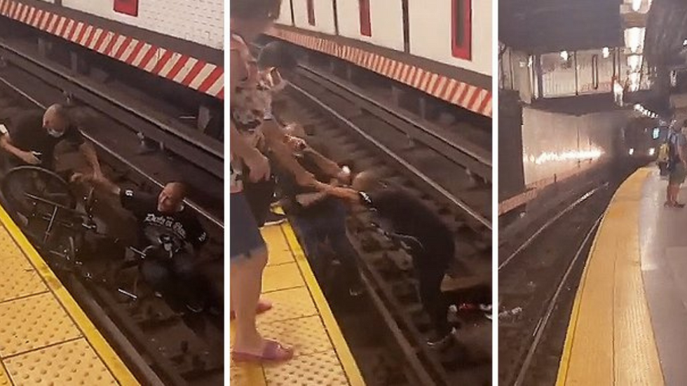 Heroic Man Jumps Onto Subway Tracks To Save Man In Wheelchair