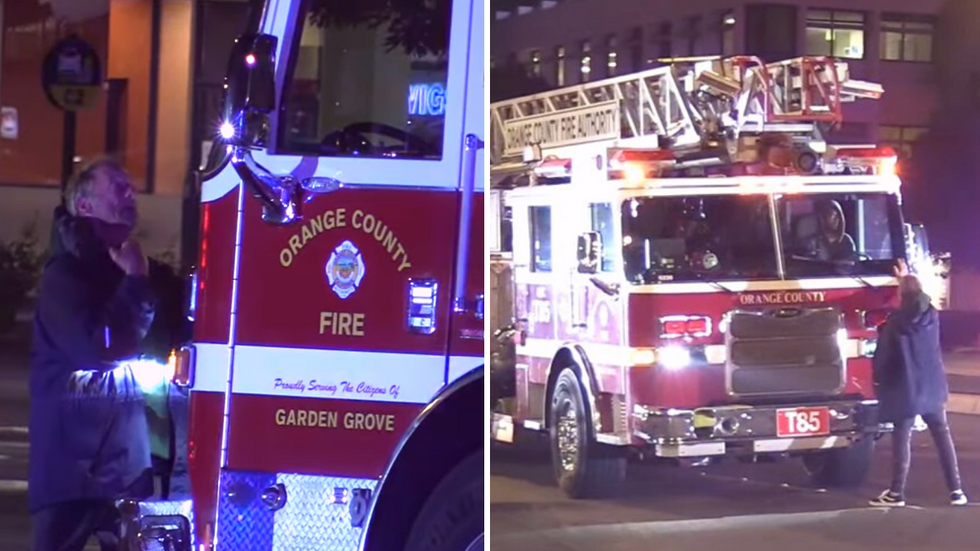 Homeless Man Sees Stolen Firetruck Being Driven Down The Street - Steps In To Stop It Amidst Police Chase