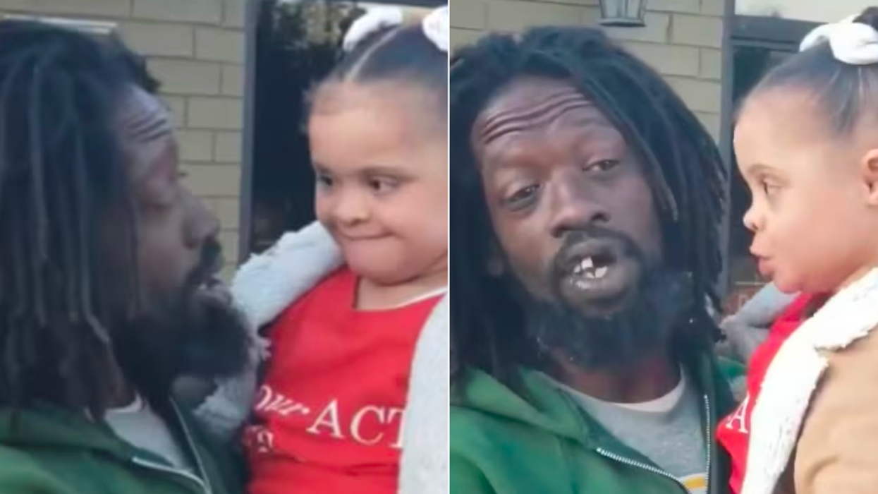 Non-Verbal Young Girl Meets a Friendly Homeless Man — They Share an Interaction That Touches the World