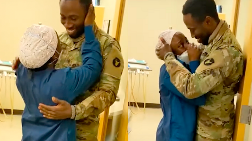 Active Soldier Pretends to Be a Patient at Hospital to Surprise His Wife at Work  Her Reaction Will Make You Cry Tears of Joy