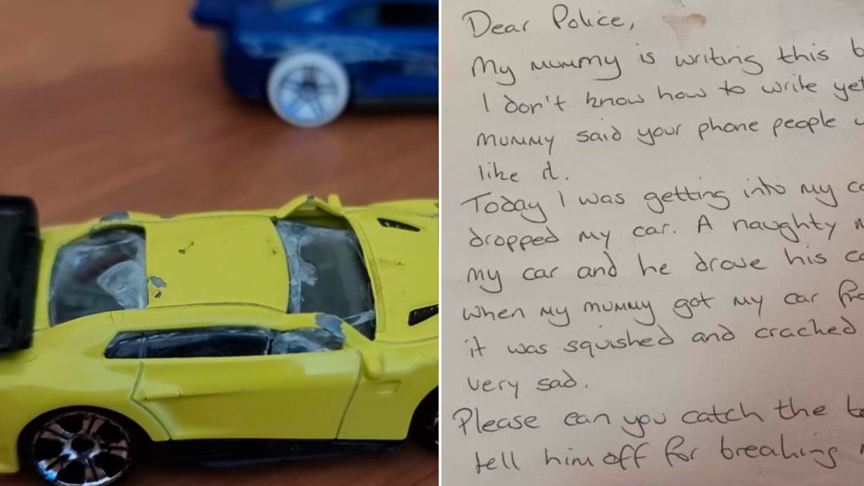 Boy Is Heartbroken After His Toy Car Gets Run Over Then the Police Step in to Make Things Right