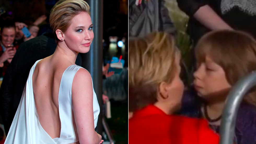 Jennifer Lawrence Sees a Fan in a Wheelchair Crying - So She Rushes off the Red Carpet to Give Her a Hug She’ll Never Forget