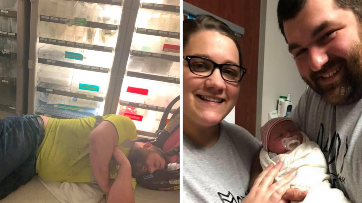 Dad Falls Asleep On Maternity Unit Floor - His Wife Sets The Record Straight