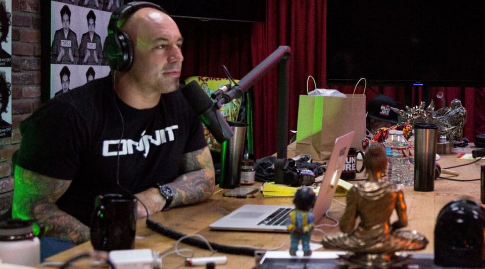Joe Rogan hosting the Joe Rogan Experience Podcast
