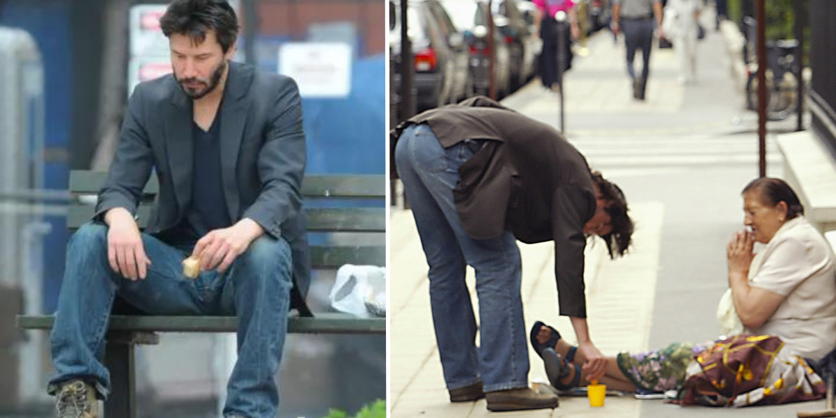 Keanu Reeves Admits He Spent Time Being Homeless - So When He Spots a Homeless Man, This Is How He Treats Him