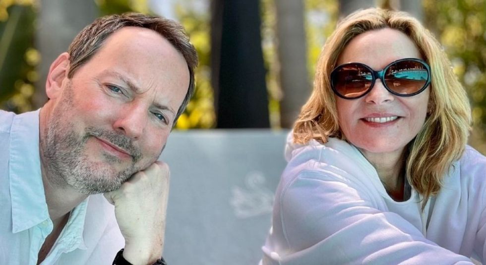 Kim Cattrall and boyfriend Russell Thomas in selfie.