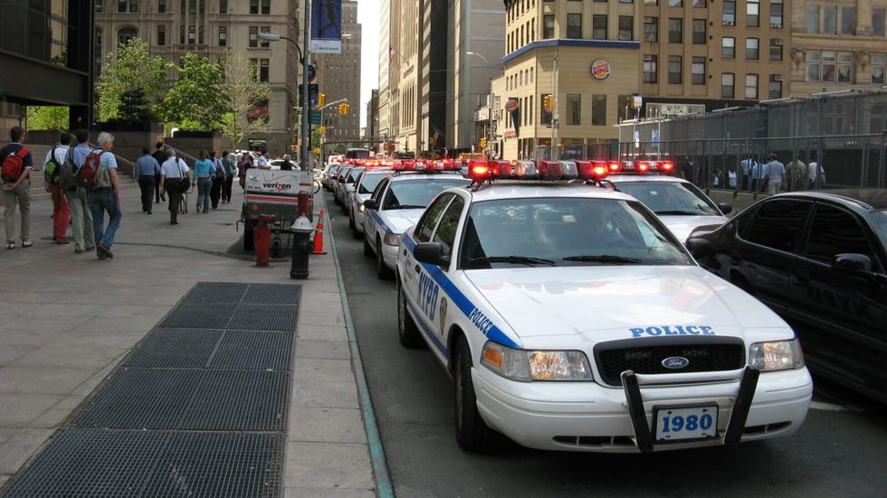 line up of police cars