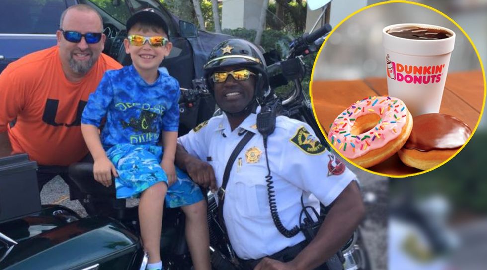 Deputy Moved To Tears By Little Boy's Kindness At Dunkin' Donuts