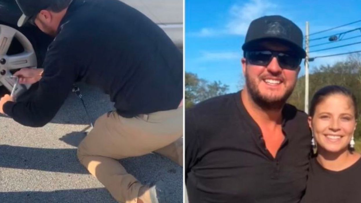 Luke Bryan Saves His Stranded Fan After He Sees Her Pulled Over With a Flat Tire at the Side of the Road