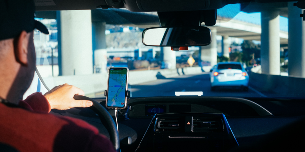 Lyft driver in car