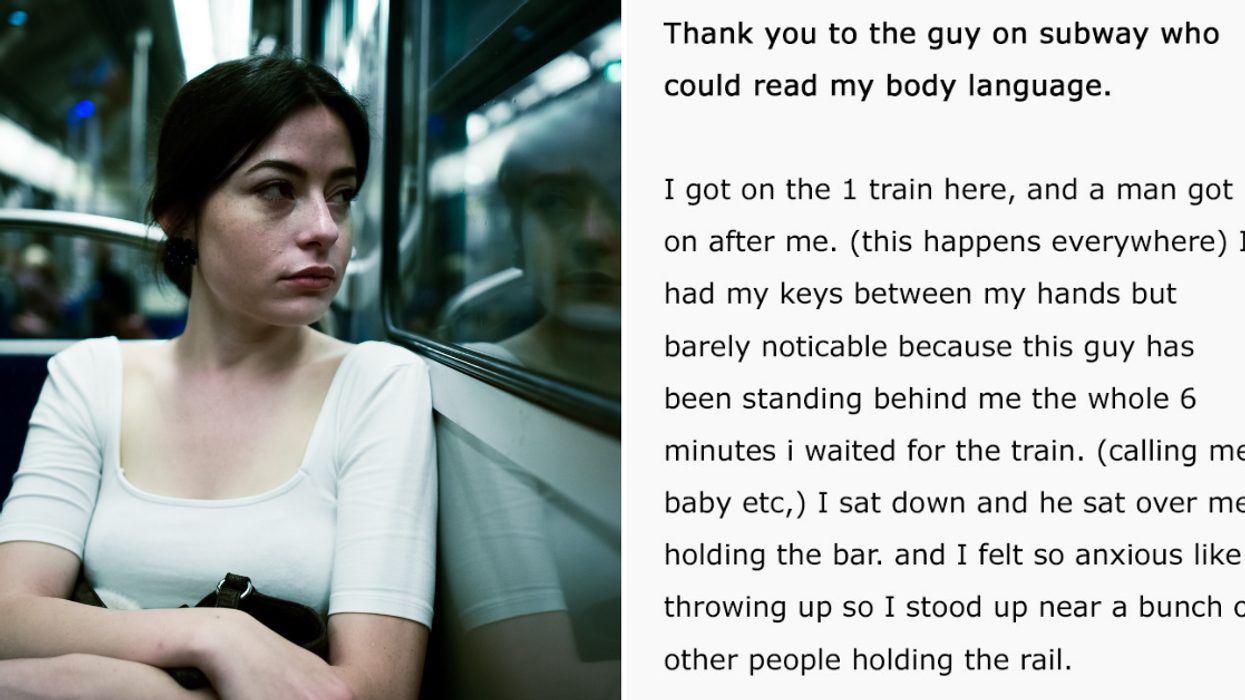 Quick-Thinking Man Acts Like Woman's Friend To Save Her From Creepy Stalker