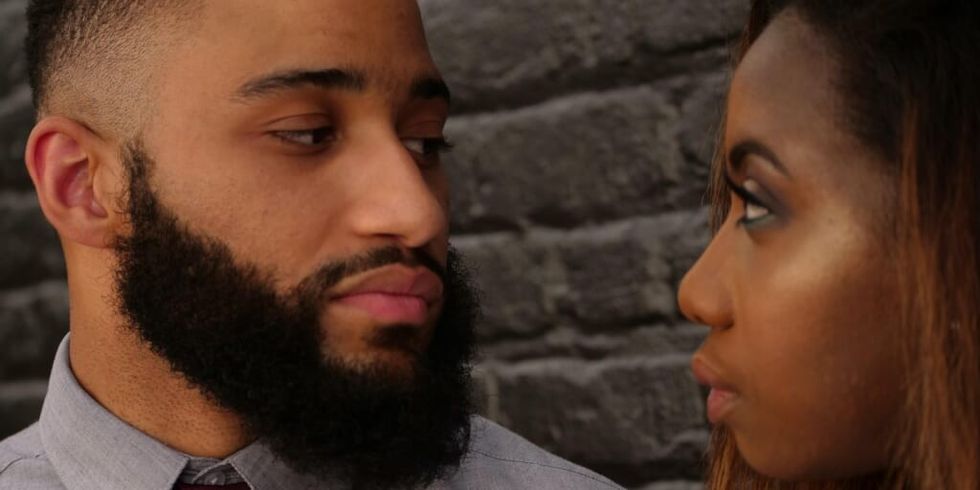 Man and woman looking at each other by JD Mason on Unsplash