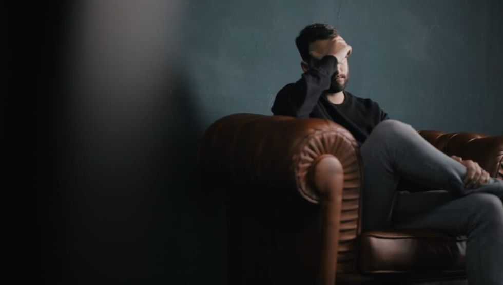 man seeks help to deal with emotional issues