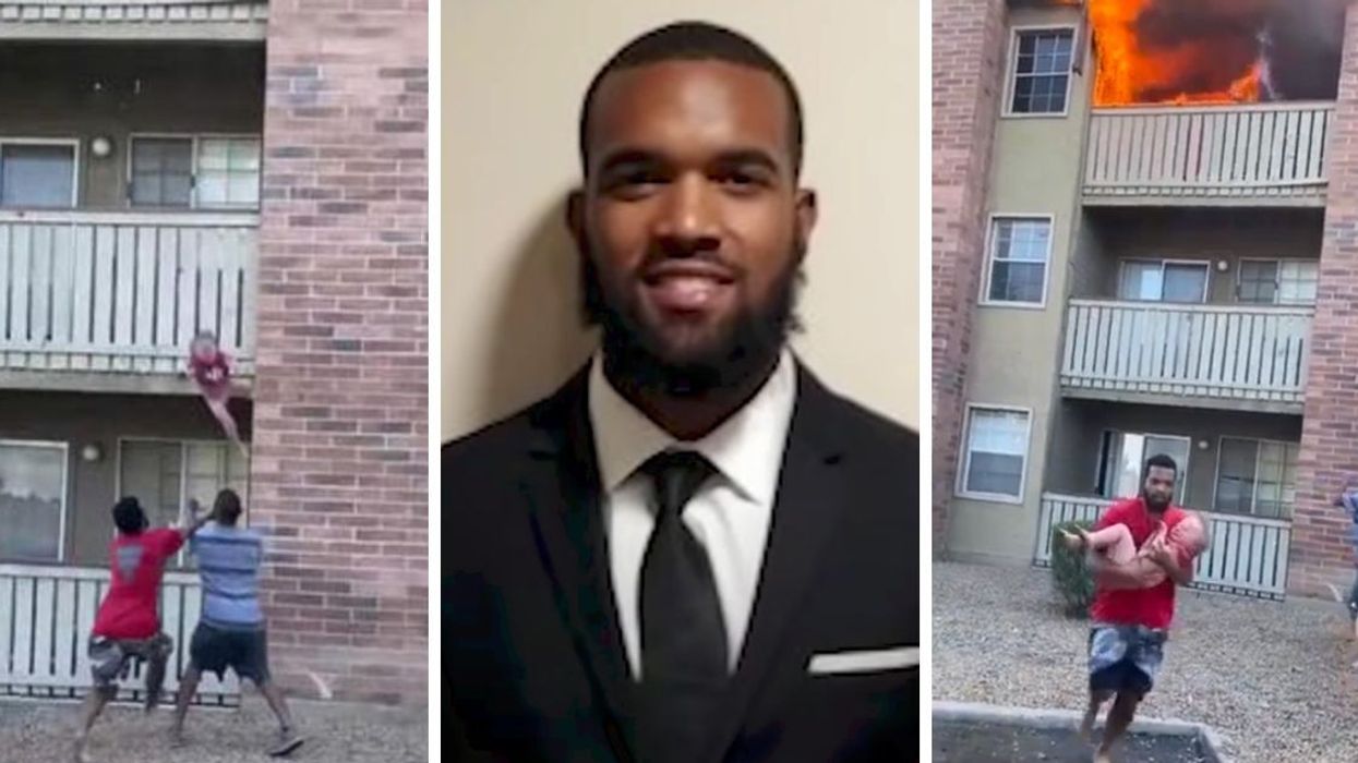 Heroic Marine Catches Child Falling From Third Floor Of Burning Building