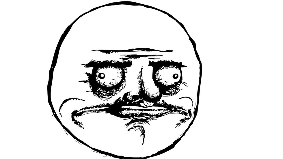 Me Gusta Rage Face illustration and meme character.