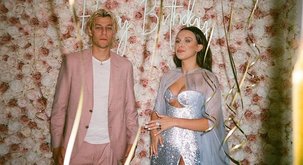 Millie Bobby Brown and boyfriend Jake Bongiovi celebrating her birthday.