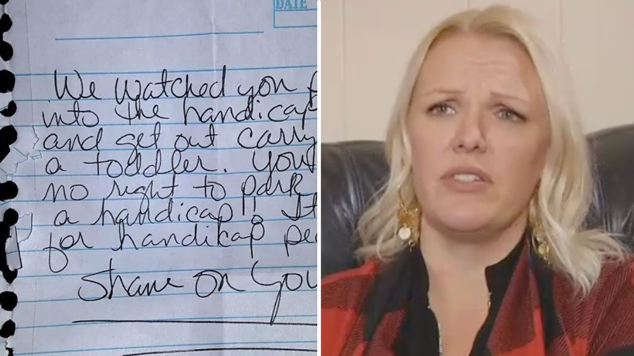 Mom Leaves Target With Her Disabled Toddler - Finds a Horrible Note Shaming Her for Parking in a Handicap Spot