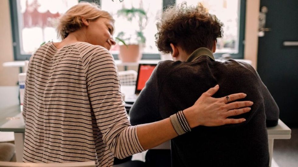 mother and teenage son