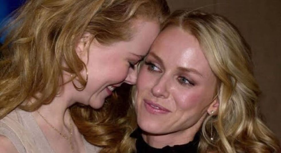 Naomi Watts hugging best friend Nicole Kidman.