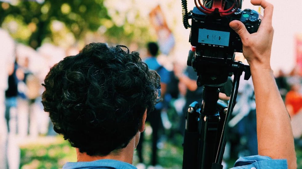 News cameraman on the scene