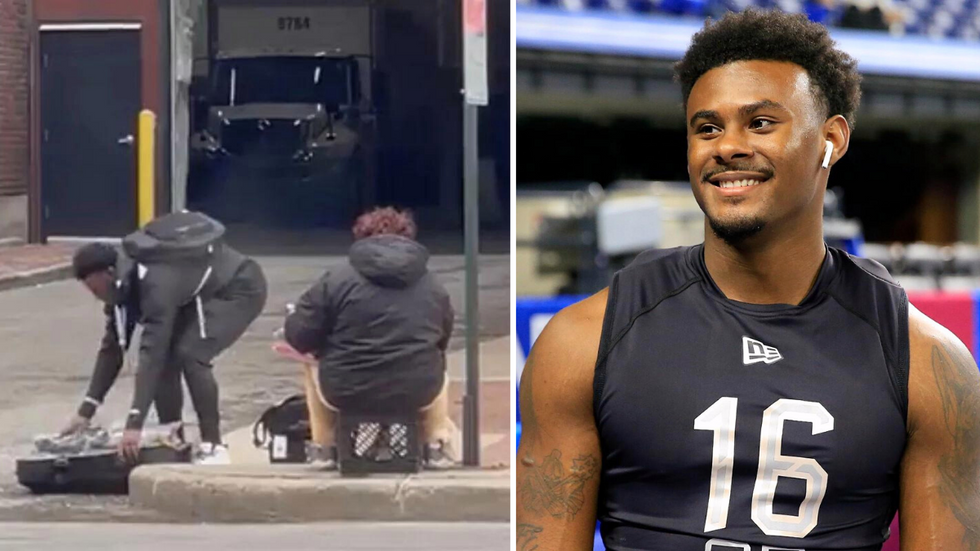 NFL Prospect Spots Pregnant Homeless Woman on the Sidewalk - Shocks an Onlooker with What He Does Next