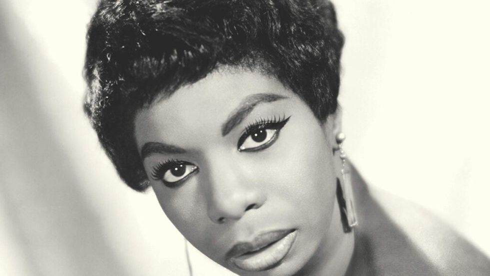 Nina Simone black and white glamorous album cover
