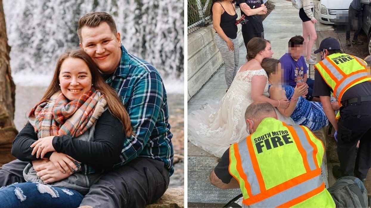Newlywed Nurse Jumps To Rescue A Car Crash Victim While Still In Her Wedding Gown