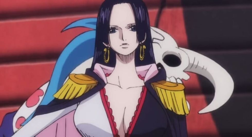 One Piece Boa Hancock in soldier gear.