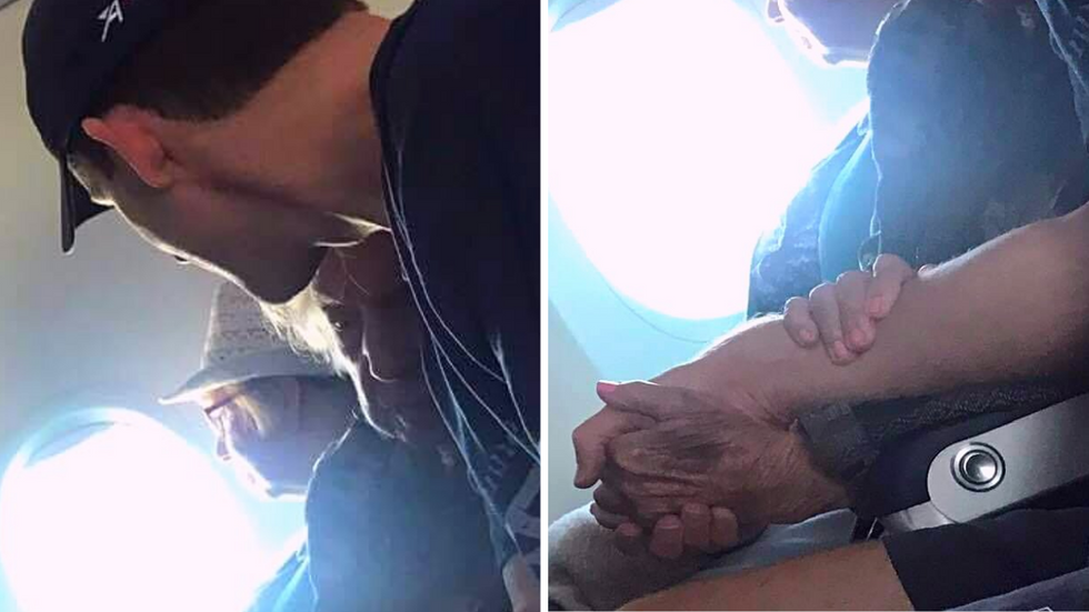 Passengers Stunned At Stranger's Response To Anxious Elderly Woman On Flight
