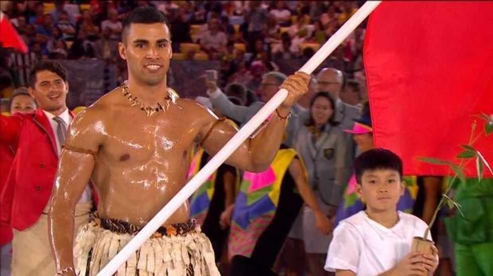 Everyone's Favorite Olympic Flag-Bearer Makes History as 1st Tongan to Compete in Both Summer and Winter Olympics