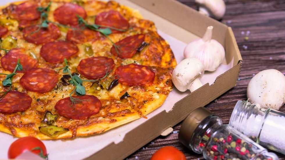 pizza in a delivery box