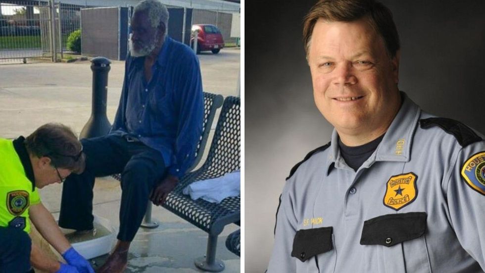 Police Officer Caught Washing Blind Homeless Man’s Feet Gives Powerful Lesson In Humanity