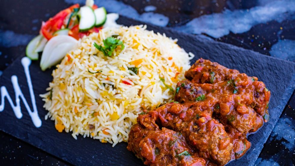 rice with meat and vegetables