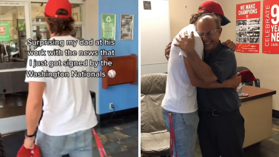 Son Brings Hard-Working Dad To Tears By Announcing He Made It To Major League Baseball