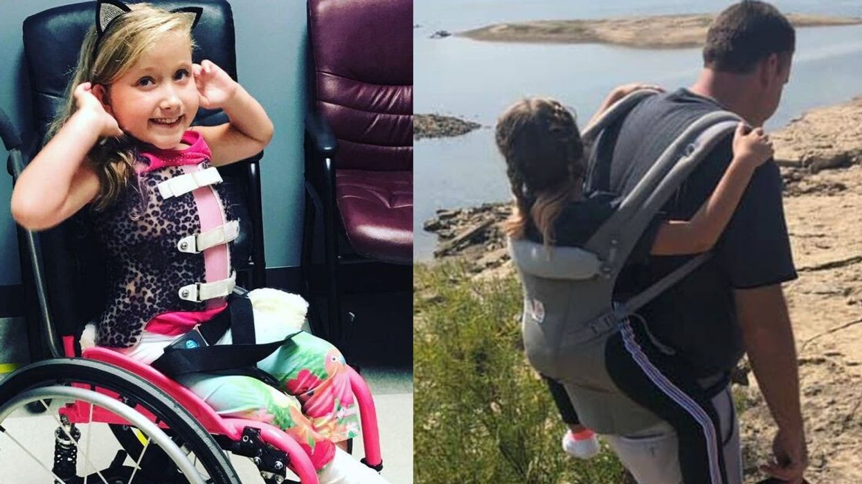 This Little Girl Couldn't Walk, So Her Teacher Carried Her on His Back