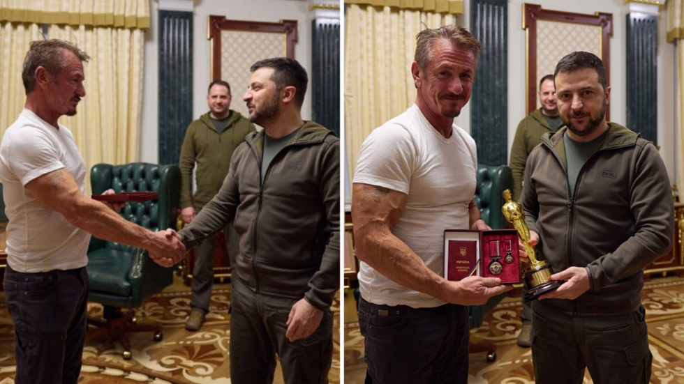 Sean Penn Loaned One of His Oscars To Ukraine's President Volodymyr Zelenskyy - For a Touching Reason