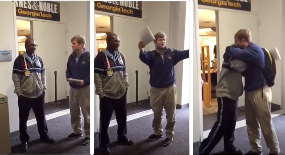 Georgia Tech Security Guard Bursts Into Tears Over Student's Meaningful Holiday Gift