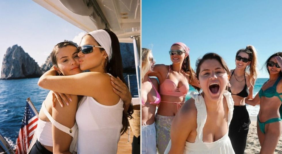 Selena Gomez partying on the beach with friends, not caring about her weight.