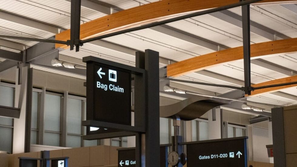 sign at the airport saying
