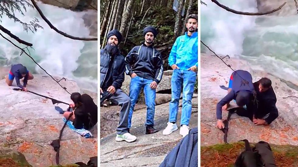 Sikh Hikers React Quickly And Use Their Turbans To Save Man From Falling To His Death