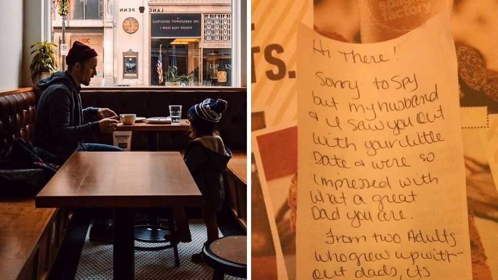 Single Dad Breaks Down On Valentine's Date With Daughter After Being Handed A Note By Waitress