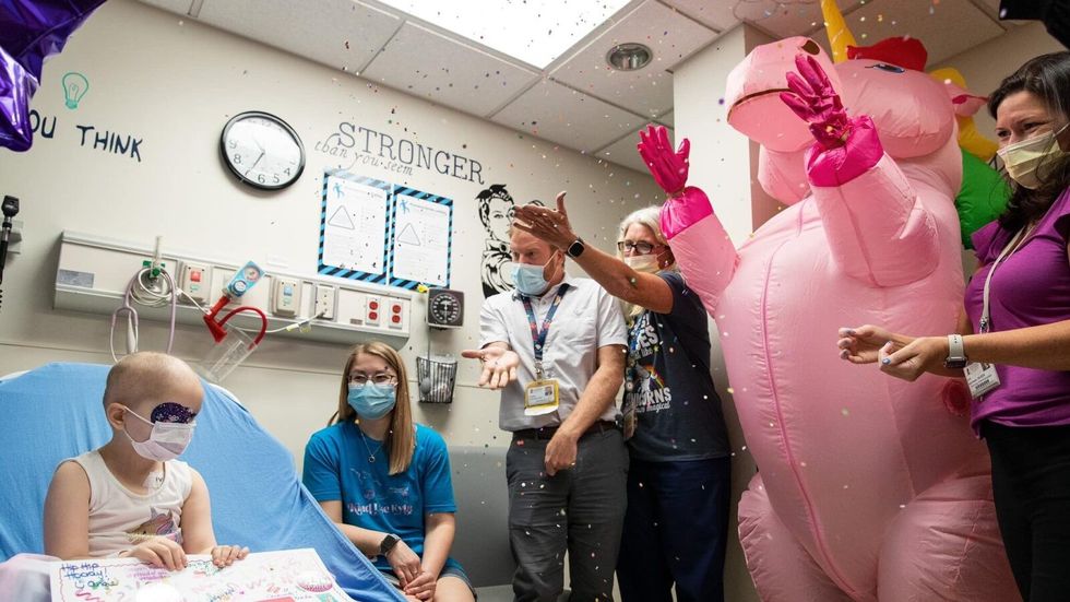 St. Jude doctor dressed as pink unicorn