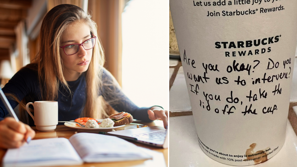 Starbucks Barista Notices Man Speaking Loudly To Uncomfortable Teen - Steps In With Clever Plan