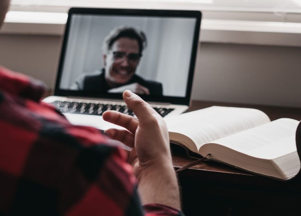 staying in touch with a friend on zoom