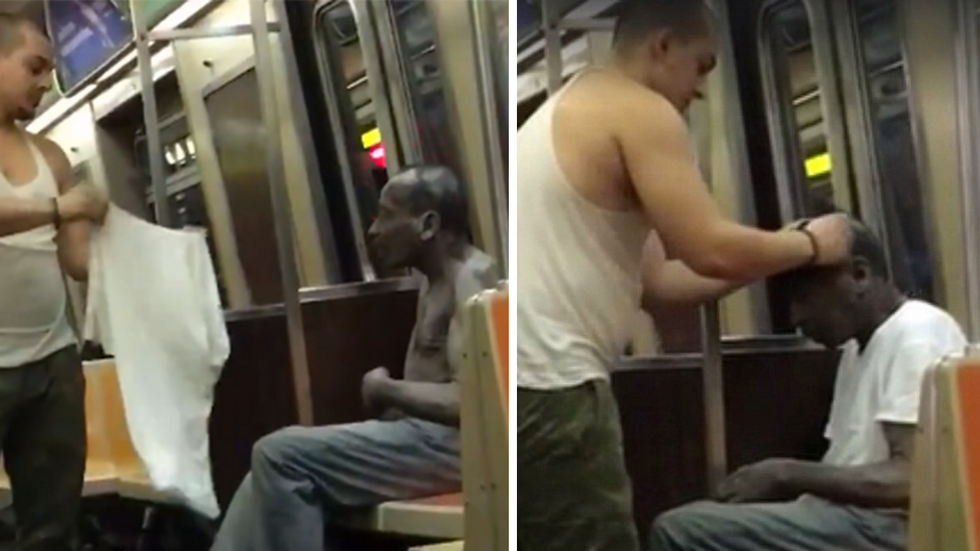 Stranger Has Incredible Response After He Notices People Avoiding A Shirtless, Shivering Homeless Man