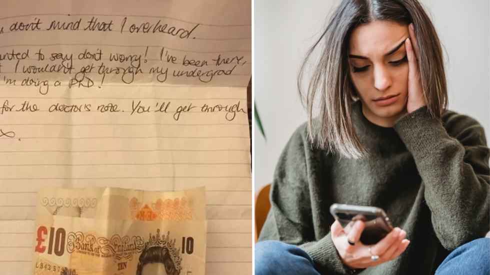 Struggling Student Hangs Up the Phone in Tears - Then Receives a Strange Note From Someone She Didnt Know