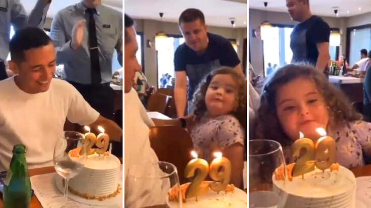 Little Girl With Autism Tries to Blow Out Strangers Birthday Candles His Reaction Goes Viral