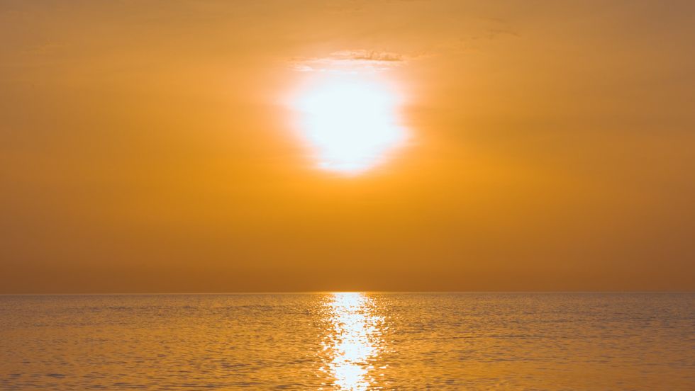 sun reflecting on the water