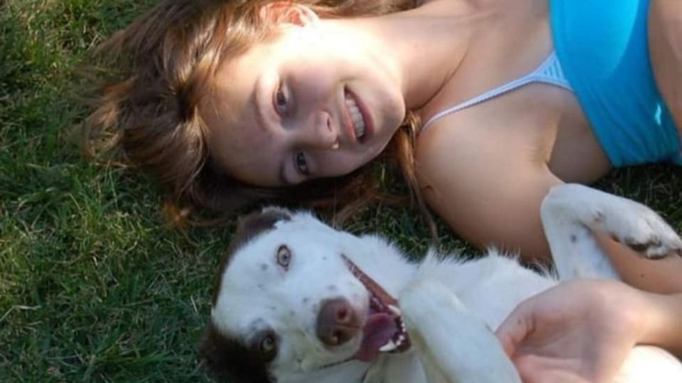 teenage girl and her Border Collie