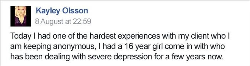 Teenager depression hair cut kayley olsson fillgap news 2